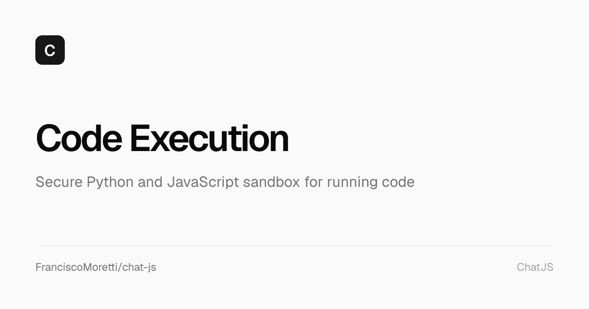 Code Execution - ChatJS Documentation